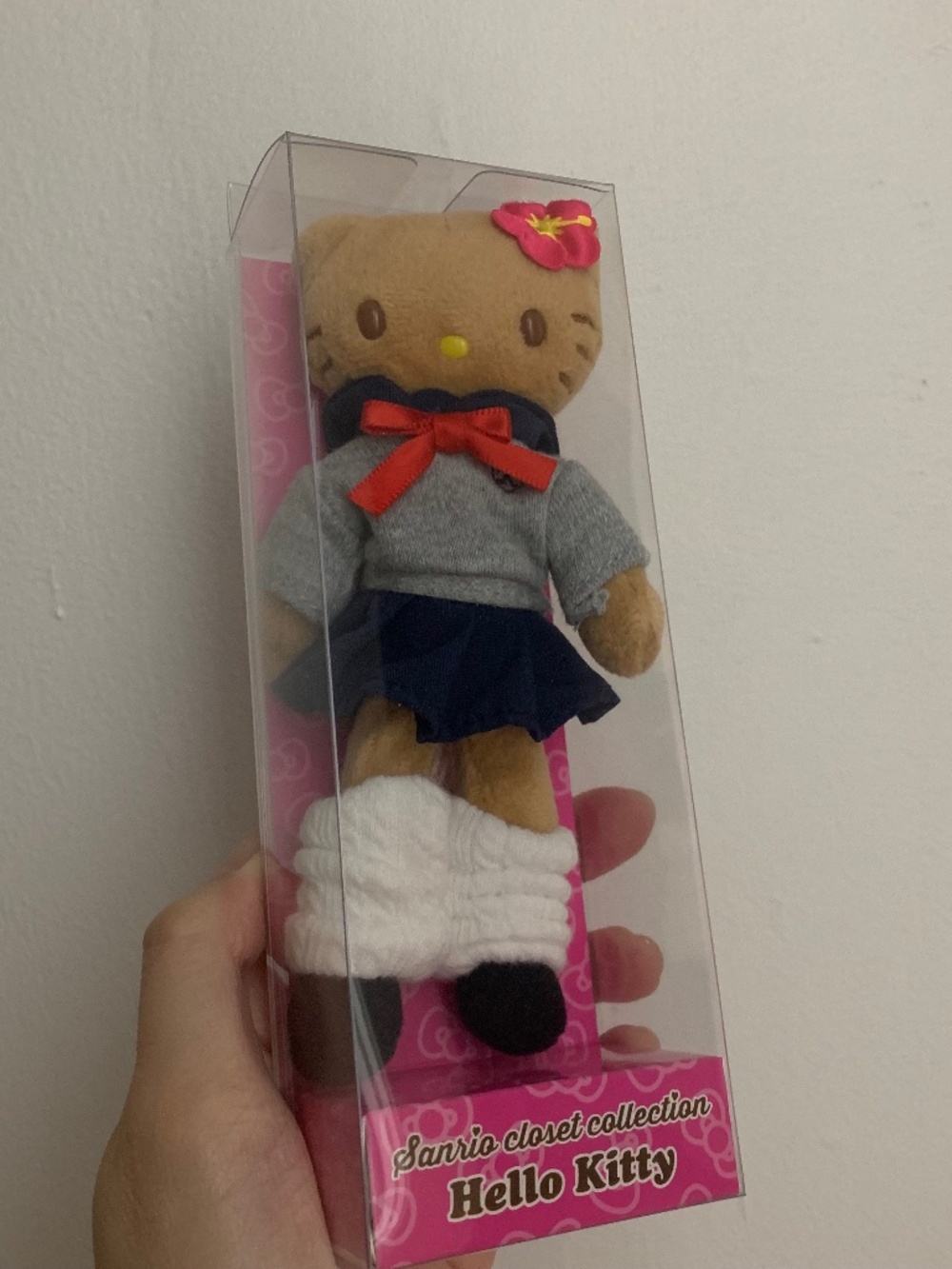 Sanrio Characters Hello Kitty Long Leg Tanned  High School Mascot Plush Keychain